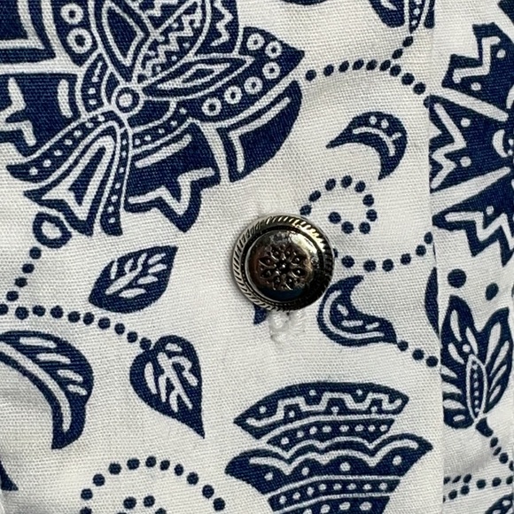 Blue & White Cotton Summer Top (M) - Picture 4 of 6